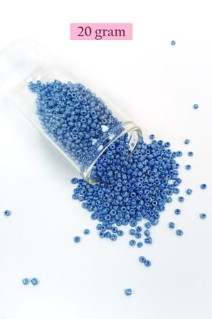 Dökme Cam Kum Boncuk (11/0) 2 mm - 20 Gram -  Mavi - BNC009 - 5'li Paket
