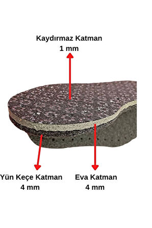 3 Çift Delikli Eva Keçe Panduf Hobi Örgü Patik Tabanı 3 Katlı Konforlu Patik Tabanlığı Kaydırmaz