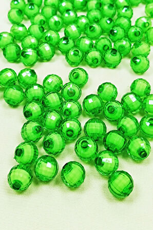 Dünya Boncuk İçten Boncuklu Bileklik Çanta Boncuğu 10 mm 50 gr Yeşil - BNC460