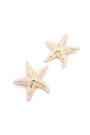 Mineli Deniz Yıldızı Küpe - Pembe