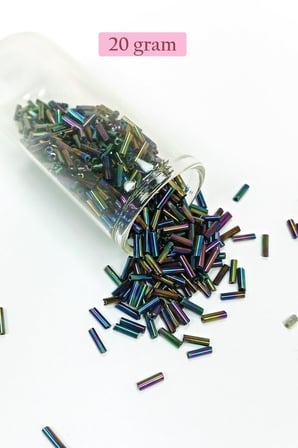 Uzun Boru Kesme Boncuk Çap 2mm Uzunluk 10 mm - 20 Gram - Mavi Yeşil - BNC230 - 5'li Paket