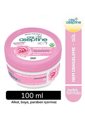 Cire Aseptine Soft Gül Özlü Nem Dengeleyici , Besleyici Prebiyotikli Krem 100 ml