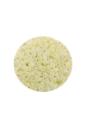 Dökme Cam Kum Boncuk (11/0) 2 mm - 20 Gram -  Krem - BNC012 - 5'li Paket