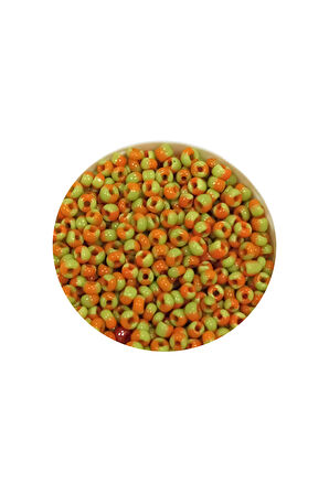 Dökme Cam Kum Boncuk (11/0) 2 mm - 60 Gram -  Sarı Turuncu - BNC066
