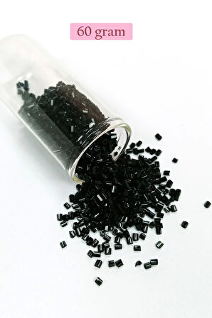 Kesme Cam Boncuk 2mm - 60 Gram - Siyah - BNC360