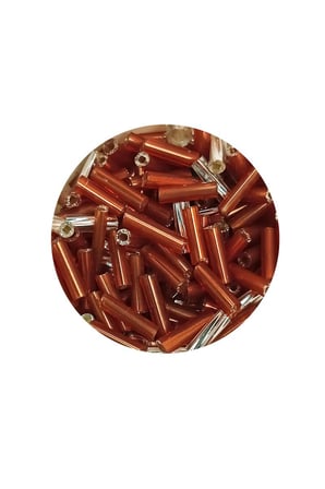 Uzun Boru Kesme Boncuk Çap 2mm Uzunluk 10 mm - 20 Gram - Kahverengi Gümüş - BNC262 - 5'li Paket