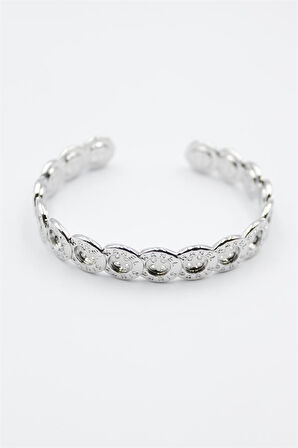 Düğme Bilezik - Gümüş