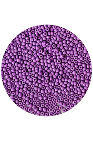 Mor Renk 4 mm Yaklaşık 220 adet/20 gram Cam Boncuk Oya Yazma Bileklik ve Kolye