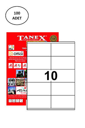 Tanex TW-2610 105x57 mm 100 Adet Laser Etiket