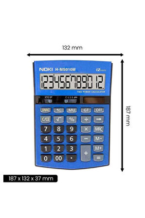 Noki H-MS010M Masaüstü Hesap Makinesi 12 Haneli - Mavi