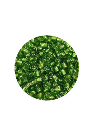 Dökme Cam Kum Boncuk (8/0) 3 mm - 60 Gram - Şeffaf Çimen Yeşili - BNC195