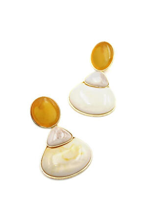 Esnaf sokağı  Esnaf sokağı  Taşlı Küpe - Krem