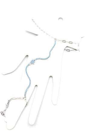 Mavi Taşlı Balık Şahmeran - Gümüş