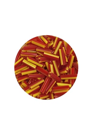 Uzun Boru Kesme Boncuk Çap 2mm Uzunluk 10 mm - 20 Gram - Sarı Kırmızı - BNC235 - 5'li Paket