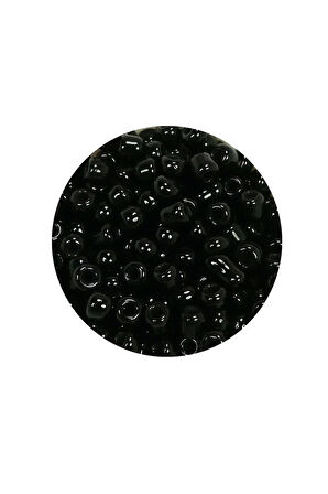 Dökme Cam Kum Boncuk (8/0) 3 mm - 60 Gram - Parlak Siyah - BNC211