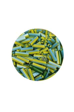 Uzun Boru Kesme Boncuk Çap 2mm Uzunluk 10 mm - 20 Gram - Yeşil Mavi - BNC250 - 5'li Paket