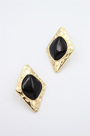 Üçgen Küpe - Siyah