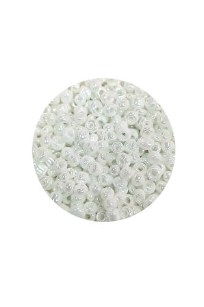 Dökme Cam Kum Boncuk (8/0) 3 mm - 60 Gram - Parlak Beyaz - BNC194