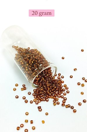Royaleks Cam Kum Boncuk 3 mm 20 Gram Şeffaf Kahverengi