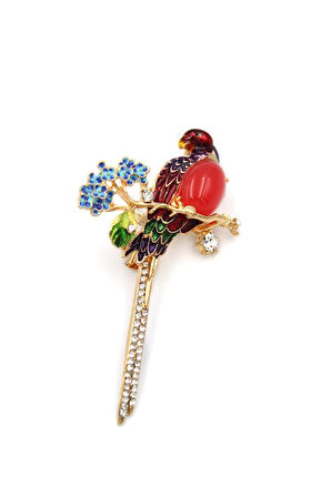 Kuş Broş - Kırmızı