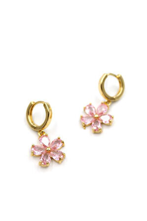 Çiçek Küpe - Pembe