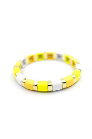 Lastikli Porselen Bilezik - Sarı