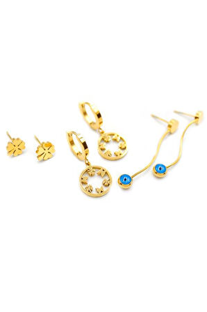 6'lı Yonca Küpe - Altın