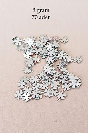 Oya Abiye Bileklik Kolye Pleksi Metalik Plastik Pul Gümüş Renk 8 gram 70 adet - BNC502