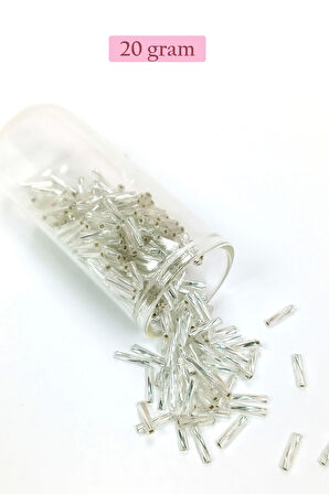 Uzun Boru Kesme Boncuk Çap 2mm Uzunluk 10 mm - 4 Renk - Toplam 80 Gram - BNC434