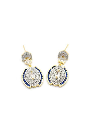 Taşlı Küpe - Mavi