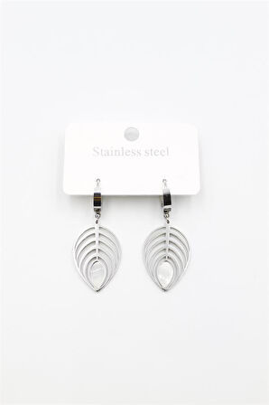 Sedef Yaprak Küpe - Gümüş