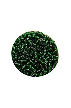 Dökme Cam Kum Boncuk (11/0) 2 mm - 20 Gram -  Şefaf Koyu Yeşil - BNC002 - 5'li Paket