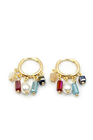 Boncuklu Shakira Küpe - Altın