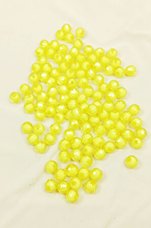 Dünya Boncuk İçten Boncuklu Bileklik Çanta Boncuğu 10 mm 50 gr Sarı - BNC464
