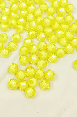 Dünya Boncuk İçten Boncuklu Bileklik Çanta Boncuğu 10 mm 50 gr Sarı - BNC464
