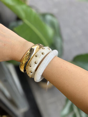 3'lü Set Bilezik - Beyaz