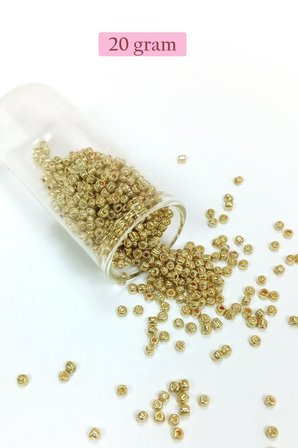 Royaleks Cam Kum Boncuk 8/0 3 mm 20 Gram Altın Rengi