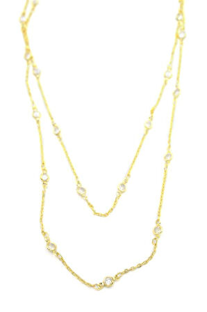 Taşlı Kolye - Altın