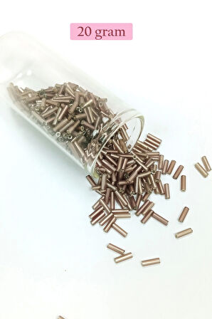 Uzun Boru Kesme Boncuk Çap 2mm Uzunluk 10 mm - 4 Renk - Toplam 80 Gram - BNC426