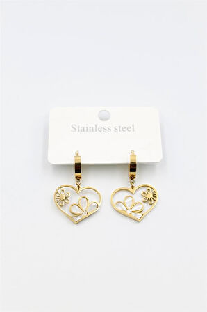 Sedef Çiçek Küpe - Altın