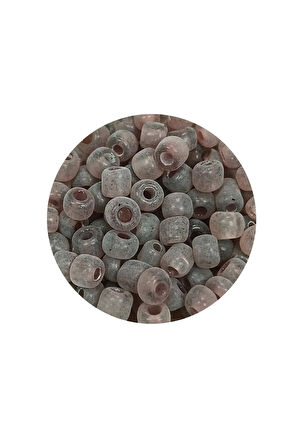 Dökme Cam Kum Boncuk Büyük Boy (6/0) 4 mm - 60 Gram - Şeffaf Gri - BNC141