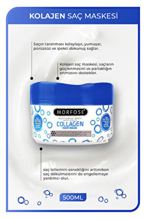 Kolajen Saç Maskesi 500 ML - Zayıf ve Kırılgan Saçlar İçin - mrfs