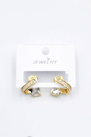 Taşlı Küpe - Altın