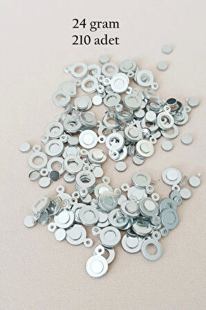 Oya Abiye Bileklik Kolye Pleksi Metalik Plastik Pul Gümüş Renk 24 gram 210 adet - BNC570