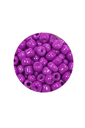 Dökme Cam Kum Boncuk Büyük Boy (6/0) 4 mm - 60 Gram - Koyu Eflatun - BNC123