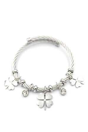Yonca Charm Bilezik - Gümüş