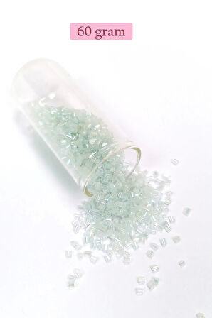 Kesme Cam Boncuk 2mm - 60 Gram - Şeffaf Beyaz - BNC368