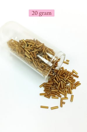 Uzun Boru Kesme Boncuk Çap 2mm Uzunluk 10 mm - 20 Gram - Altın Sarısı - BNC231 - 5'li Paket