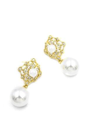 İncili Küpe - Altın