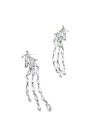 Zirkon Taşlı Küpe - Gümüş